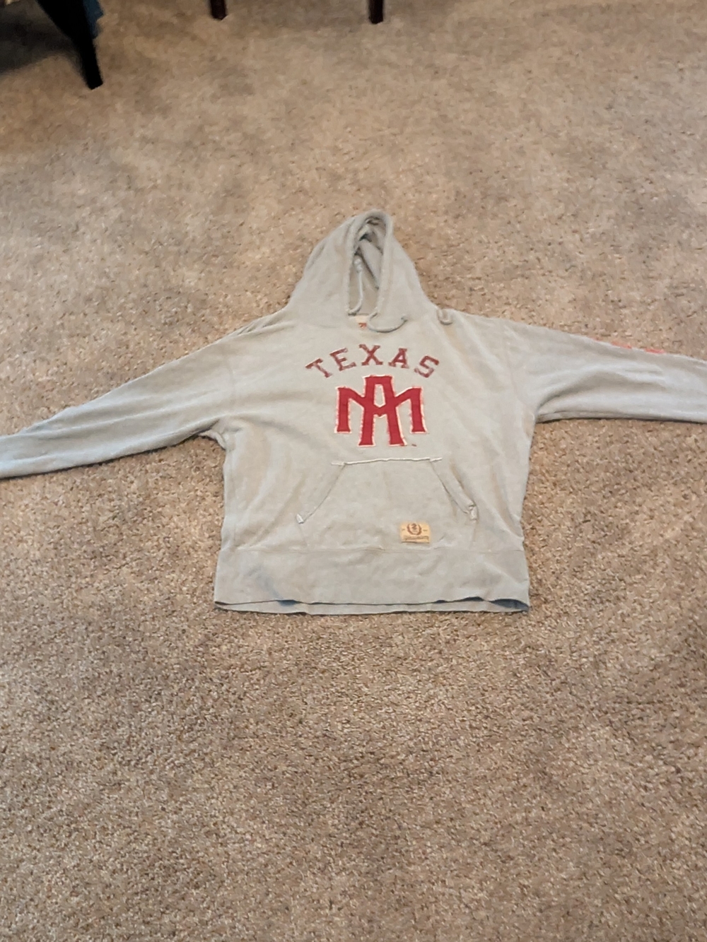 Vintage IZOD Collegiate Texas A&M TAMU Aggies Raw Edge Grey Hoodie Medium